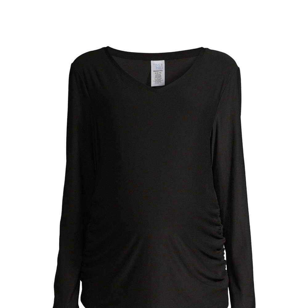 Maternity Black V-Neck Long Sleeve Blouse - Picture 2 of 6